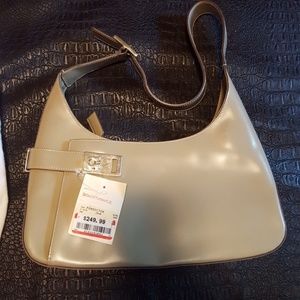 Salvatore Ferragamo Gancini Leather Hobo Bag